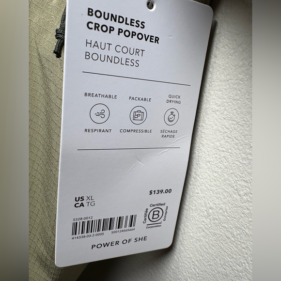 Athleta Boundless Crop Popover Olive Green Size XL - Picture 6 of 9